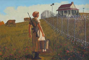 BanksyWomanFence